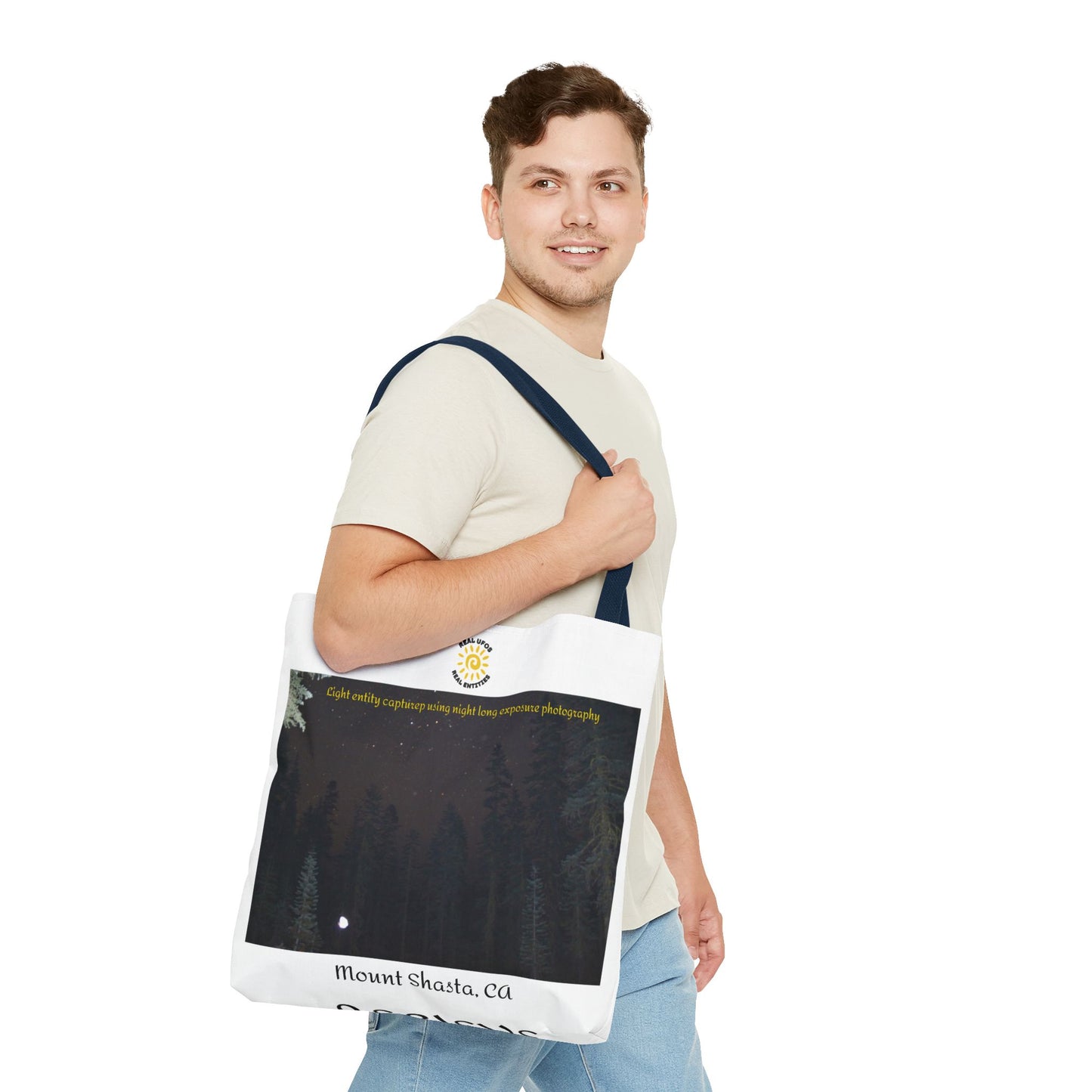 Light Being Tote Bag - Long Exposure Photography Design - Travel, Mount Shasta, UFOs, Skywatchers gift