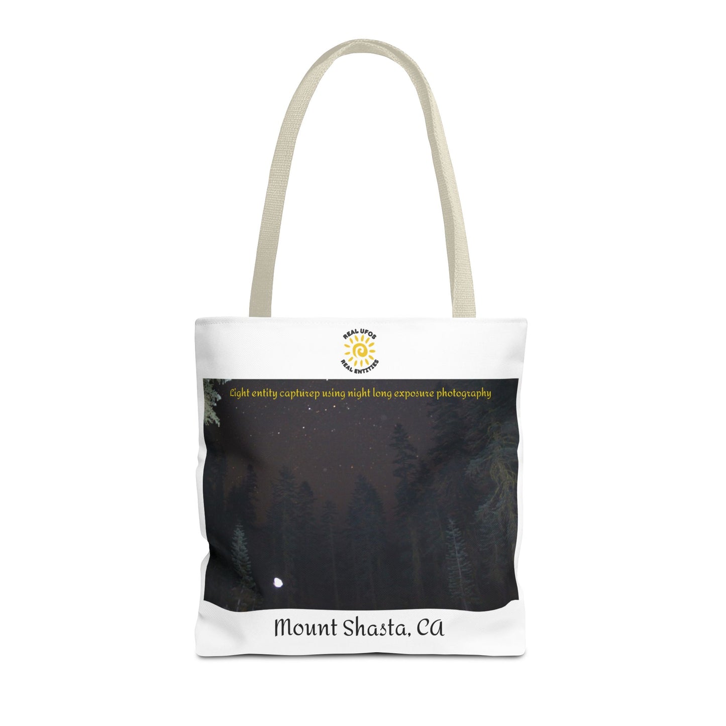 Light Being Tote Bag - Long Exposure Photography Design - Travel, Mount Shasta, UFOs, Skywatchers gift