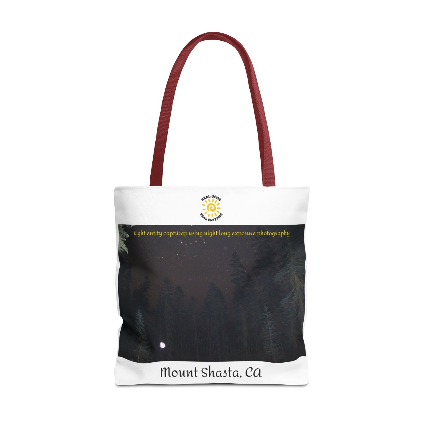Light Being Tote Bag - Long Exposure Photography Design - Travel, Mount Shasta, UFOs, Skywatchers gift