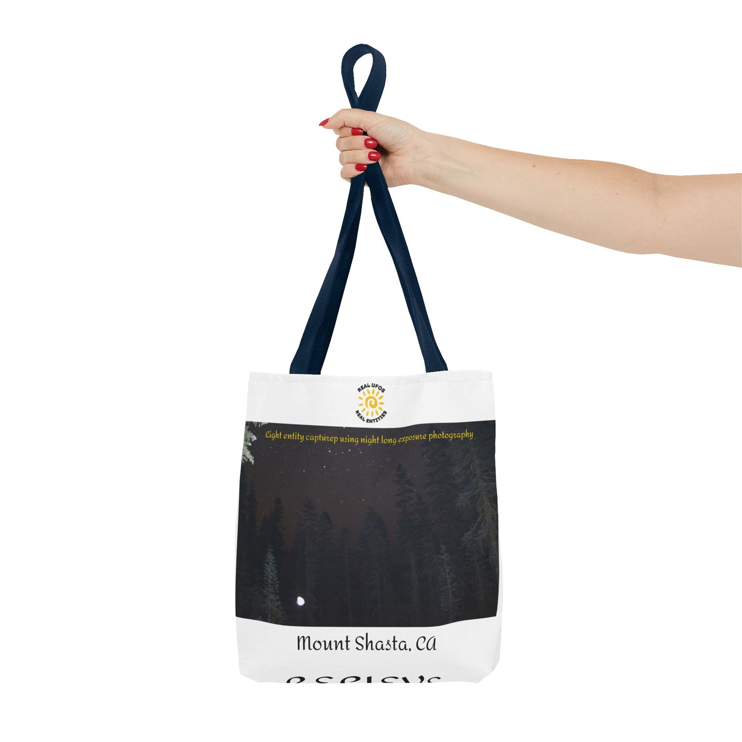 Light Being Tote Bag - Long Exposure Photography Design - Travel, Mount Shasta, UFOs, Skywatchers gift
