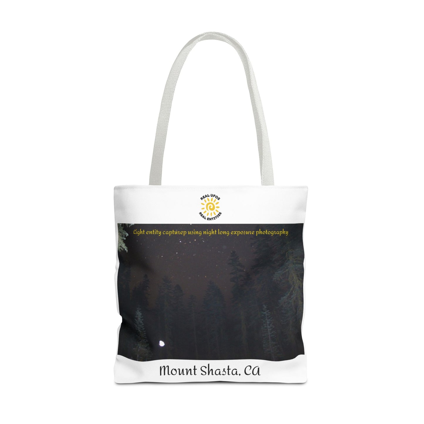 Light Being Tote Bag - Long Exposure Photography Design - Travel, Mount Shasta, UFOs, Skywatchers gift