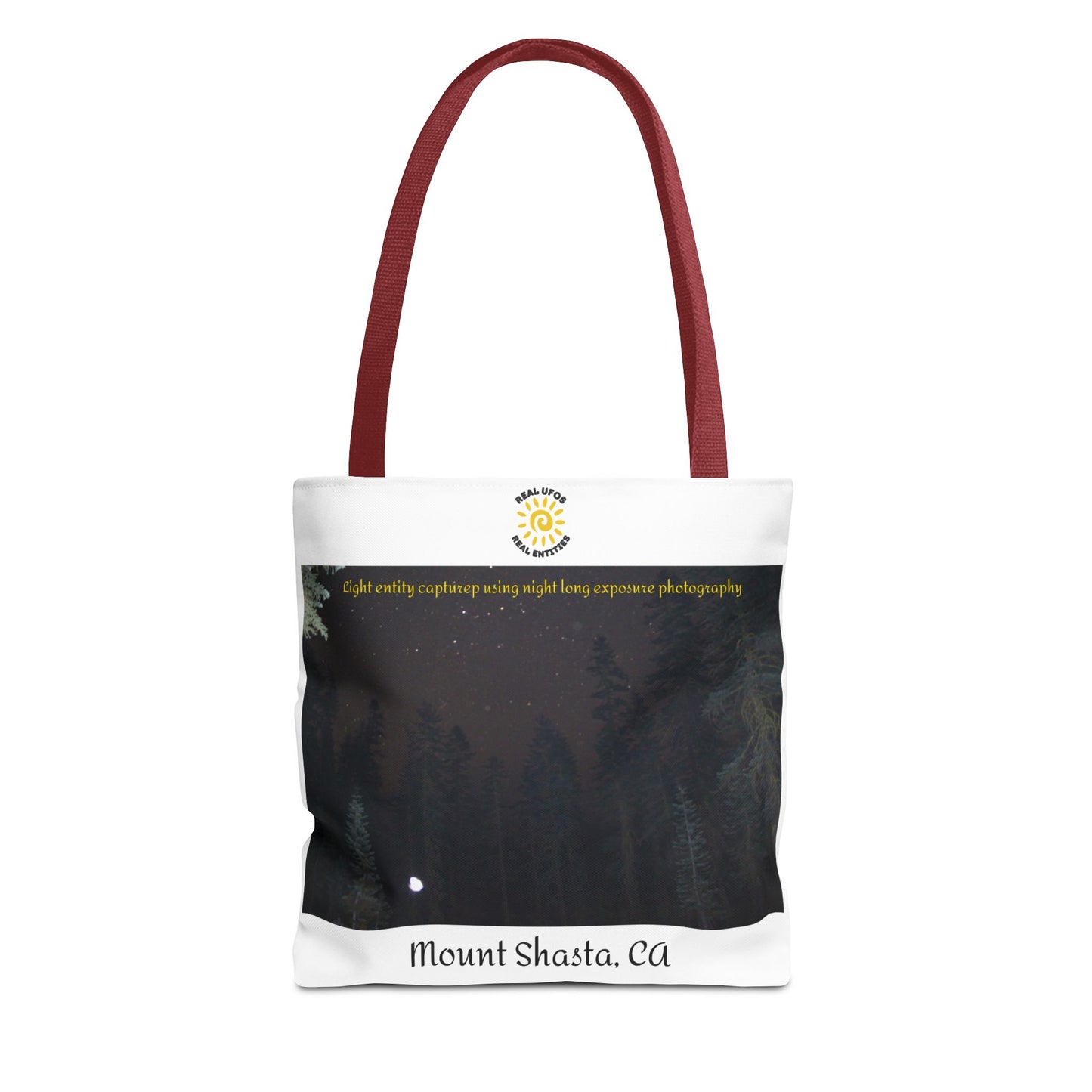 Light Being Tote Bag - Long Exposure Photography Design - Travel, Mount Shasta, UFOs, Skywatchers gift