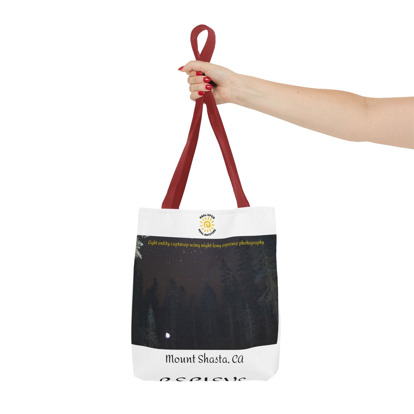 Light Being Tote Bag - Long Exposure Photography Design - Travel, Mount Shasta, UFOs, Skywatchers gift