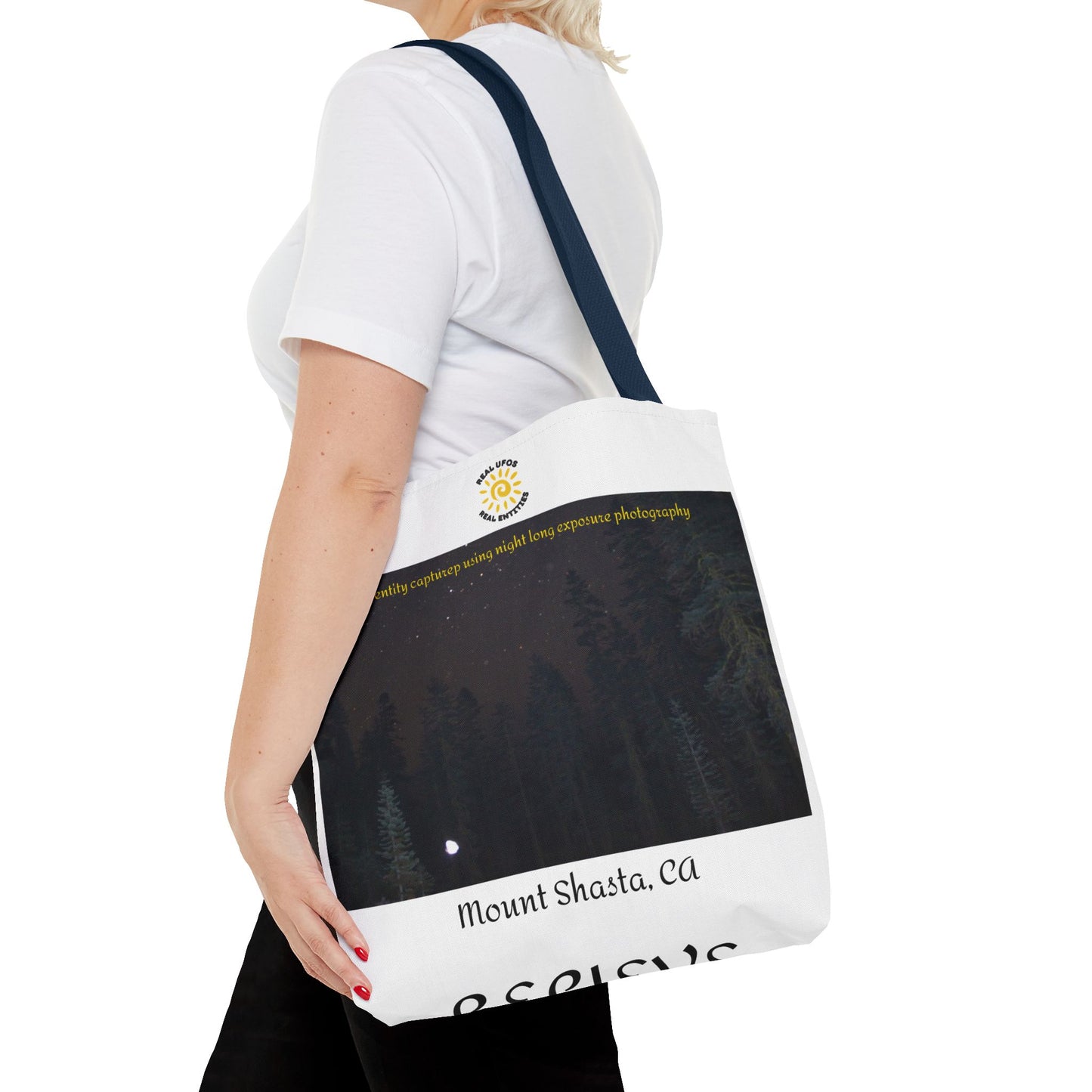 Light Being Tote Bag - Long Exposure Photography Design - Travel, Mount Shasta, UFOs, Skywatchers gift