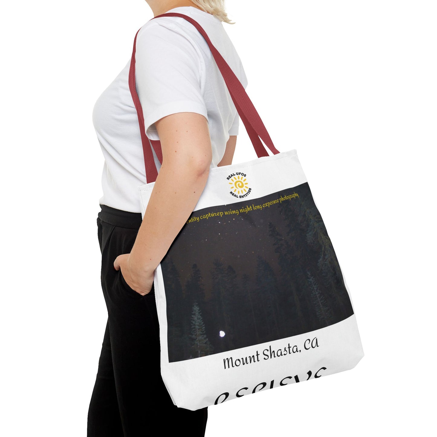 Light Being Tote Bag - Long Exposure Photography Design - Travel, Mount Shasta, UFOs, Skywatchers gift