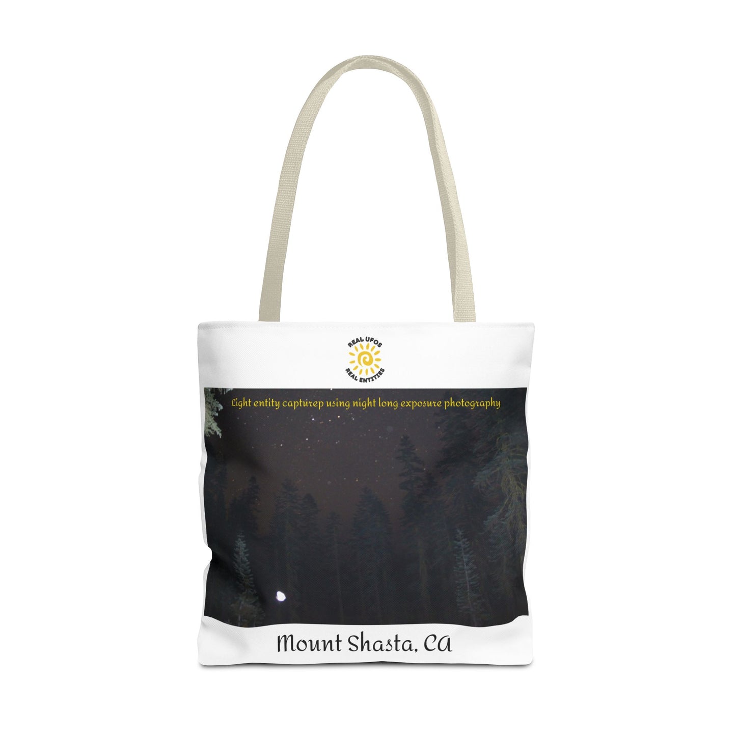 Light Being Tote Bag - Long Exposure Photography Design - Travel, Mount Shasta, UFOs, Skywatchers gift