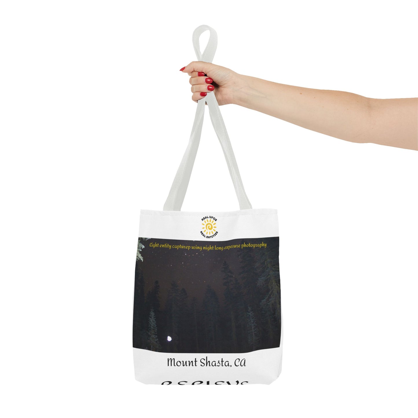 Light Being Tote Bag - Long Exposure Photography Design - Travel, Mount Shasta, UFOs, Skywatchers gift