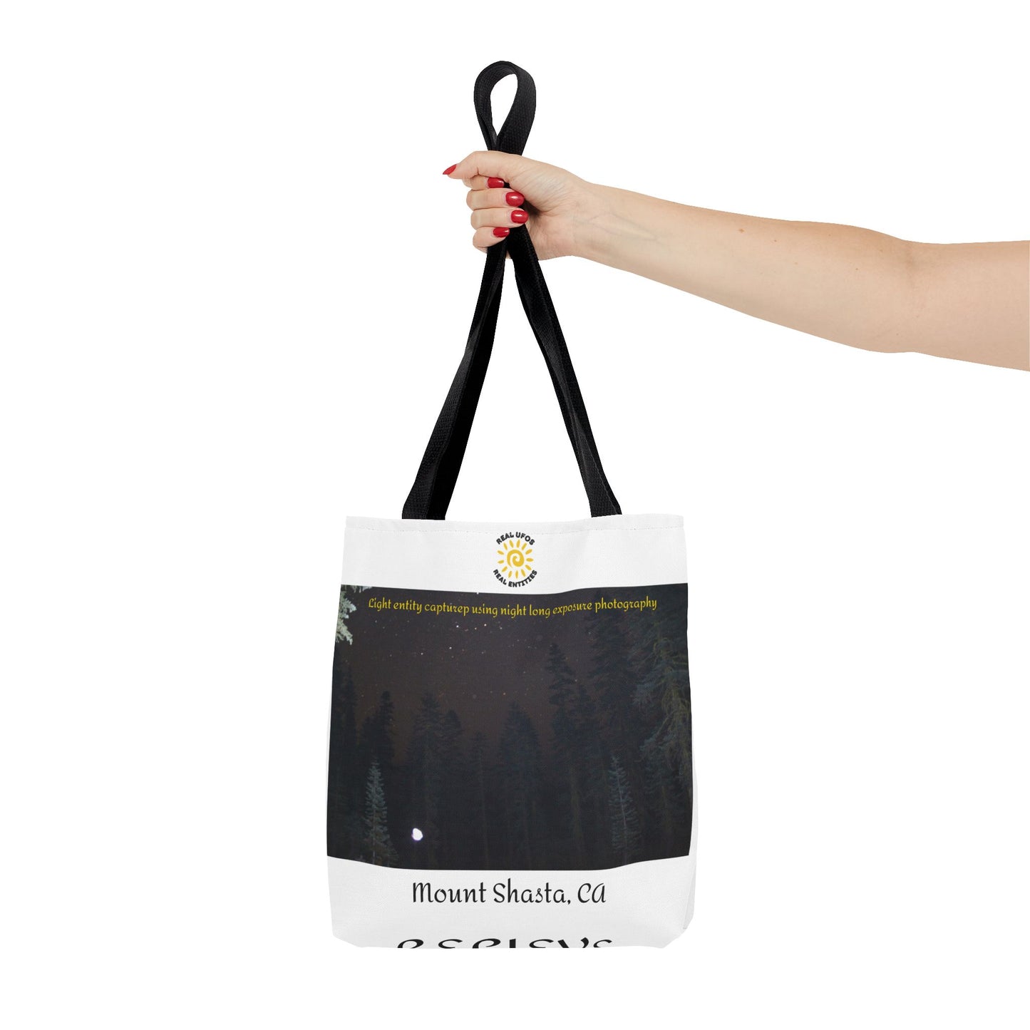 Light Being Tote Bag - Long Exposure Photography Design - Travel, Mount Shasta, UFOs, Skywatchers gift