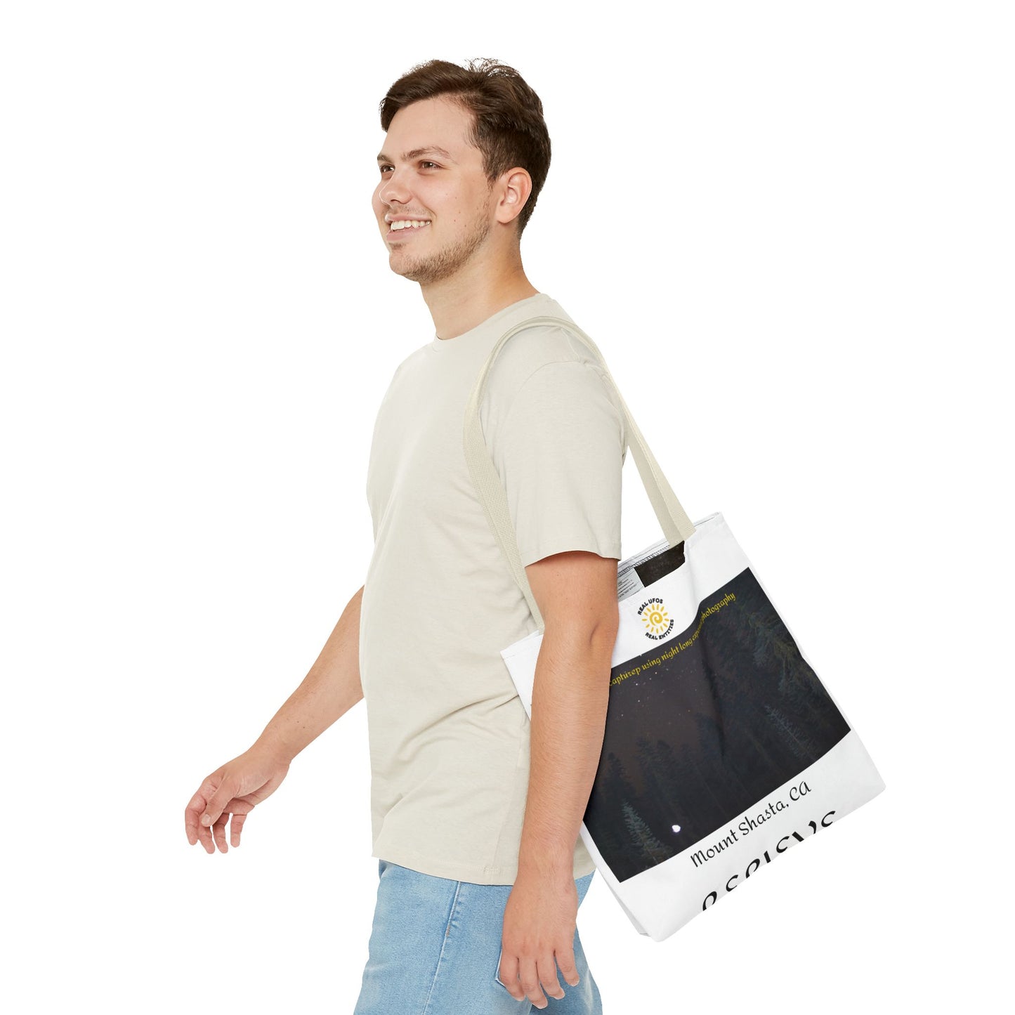 Light Being Tote Bag - Long Exposure Photography Design - Travel, Mount Shasta, UFOs, Skywatchers gift