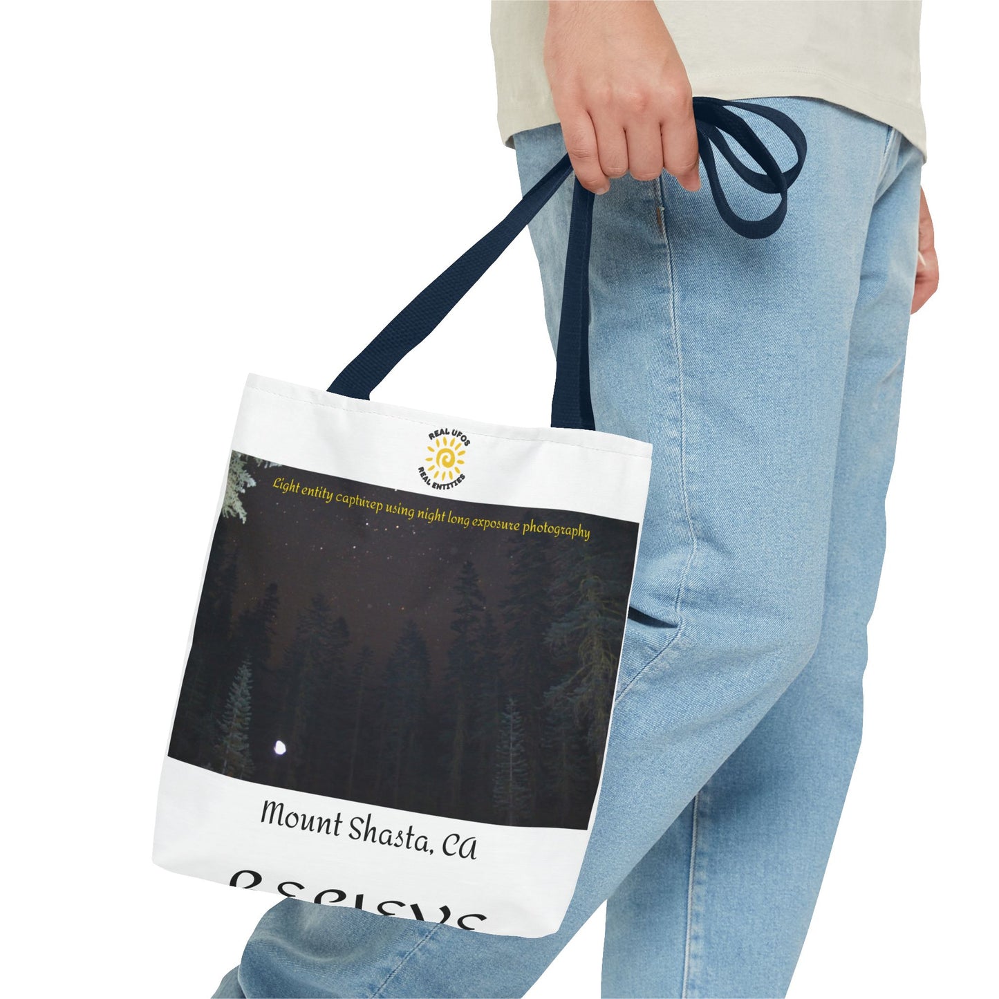 Light Being Tote Bag - Long Exposure Photography Design - Travel, Mount Shasta, UFOs, Skywatchers gift