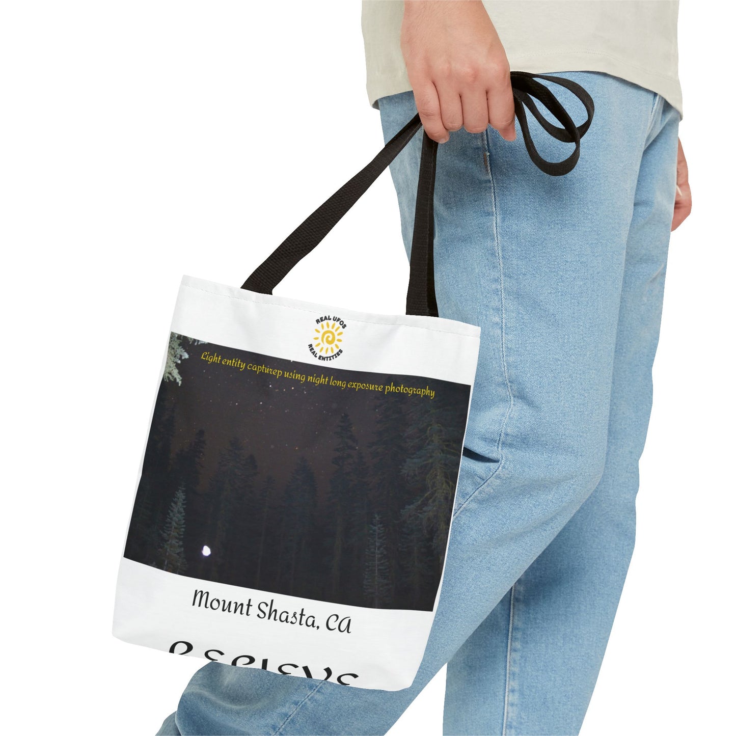 Light Being Tote Bag - Long Exposure Photography Design - Travel, Mount Shasta, UFOs, Skywatchers gift