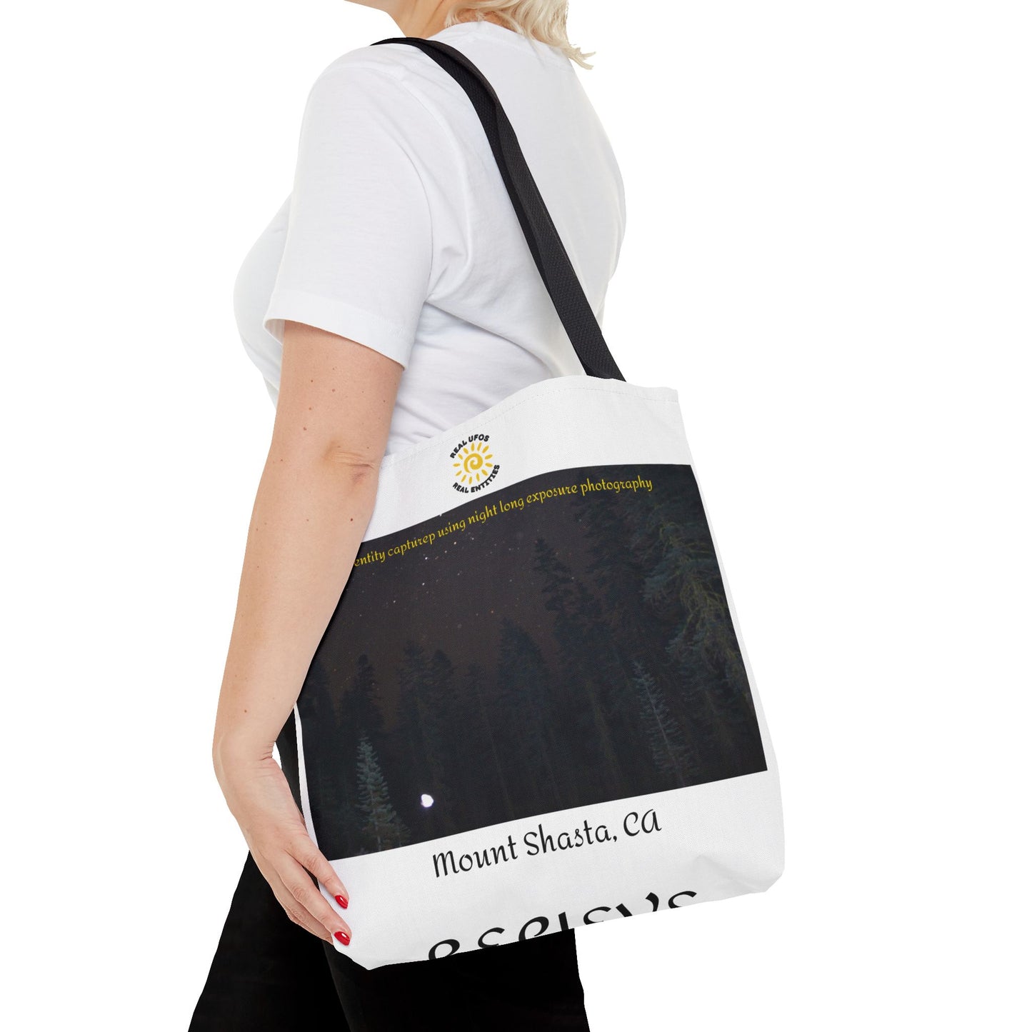 Light Being Tote Bag - Long Exposure Photography Design - Travel, Mount Shasta, UFOs, Skywatchers gift