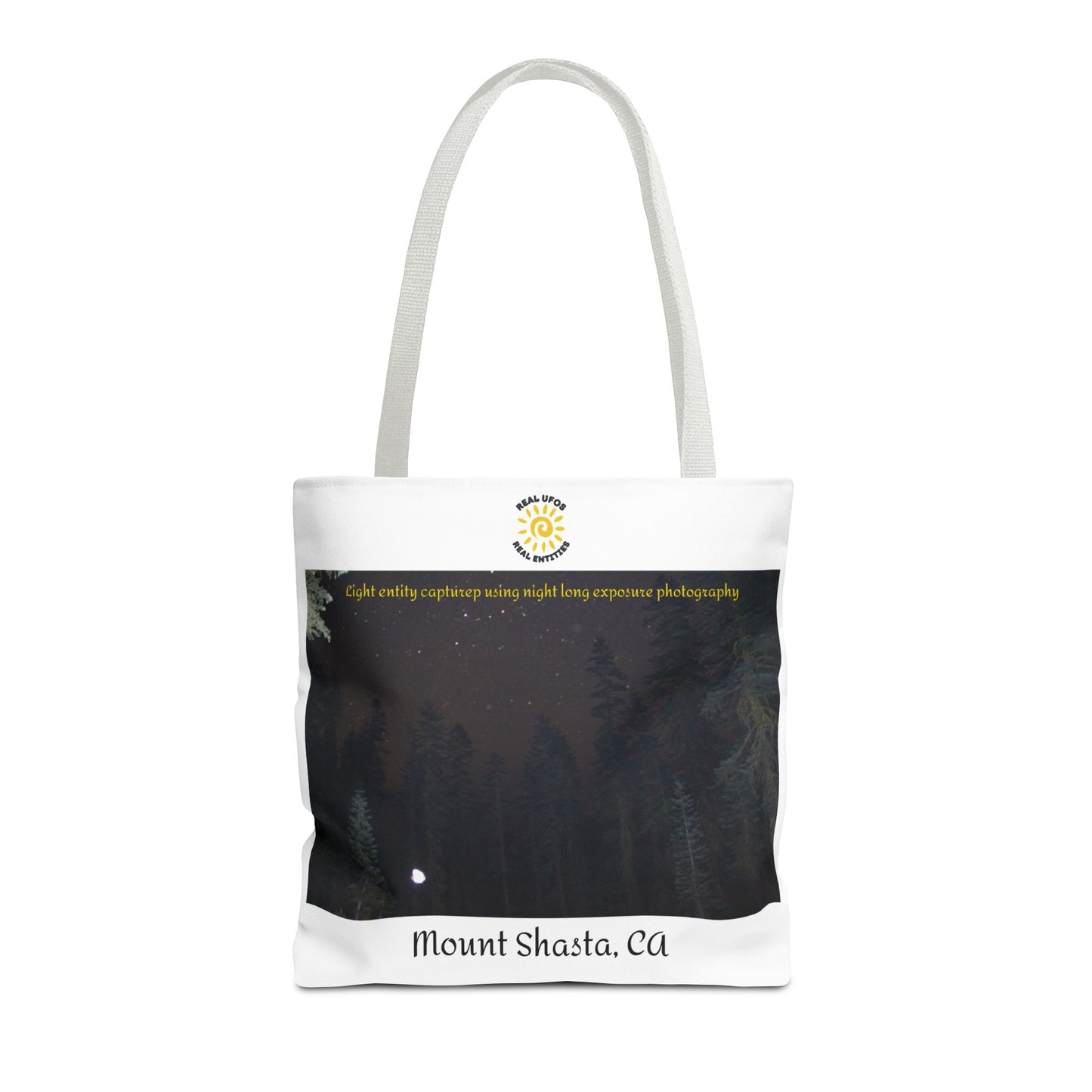 Light Being Tote Bag - Long Exposure Photography Design - Travel, Mount Shasta, UFOs, Skywatchers gift