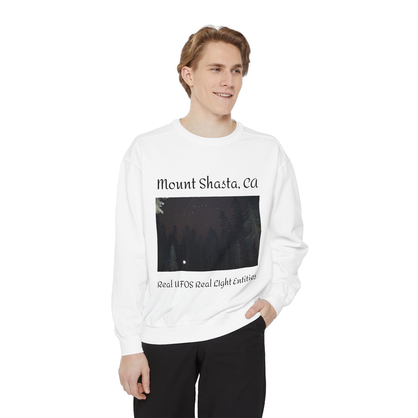 Sweatshirt - Mount Shasta Light Being Capture Using Long Exposure Night Photography