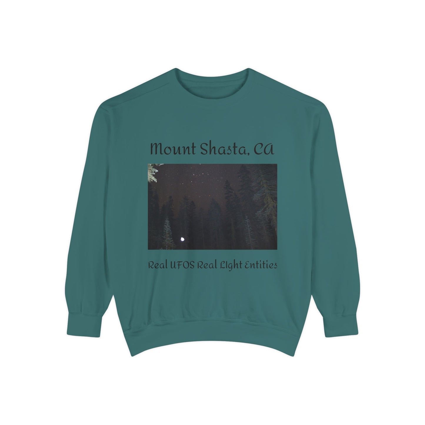 Sweatshirt - Mount Shasta Light Being Capture Using Long Exposure Night Photography