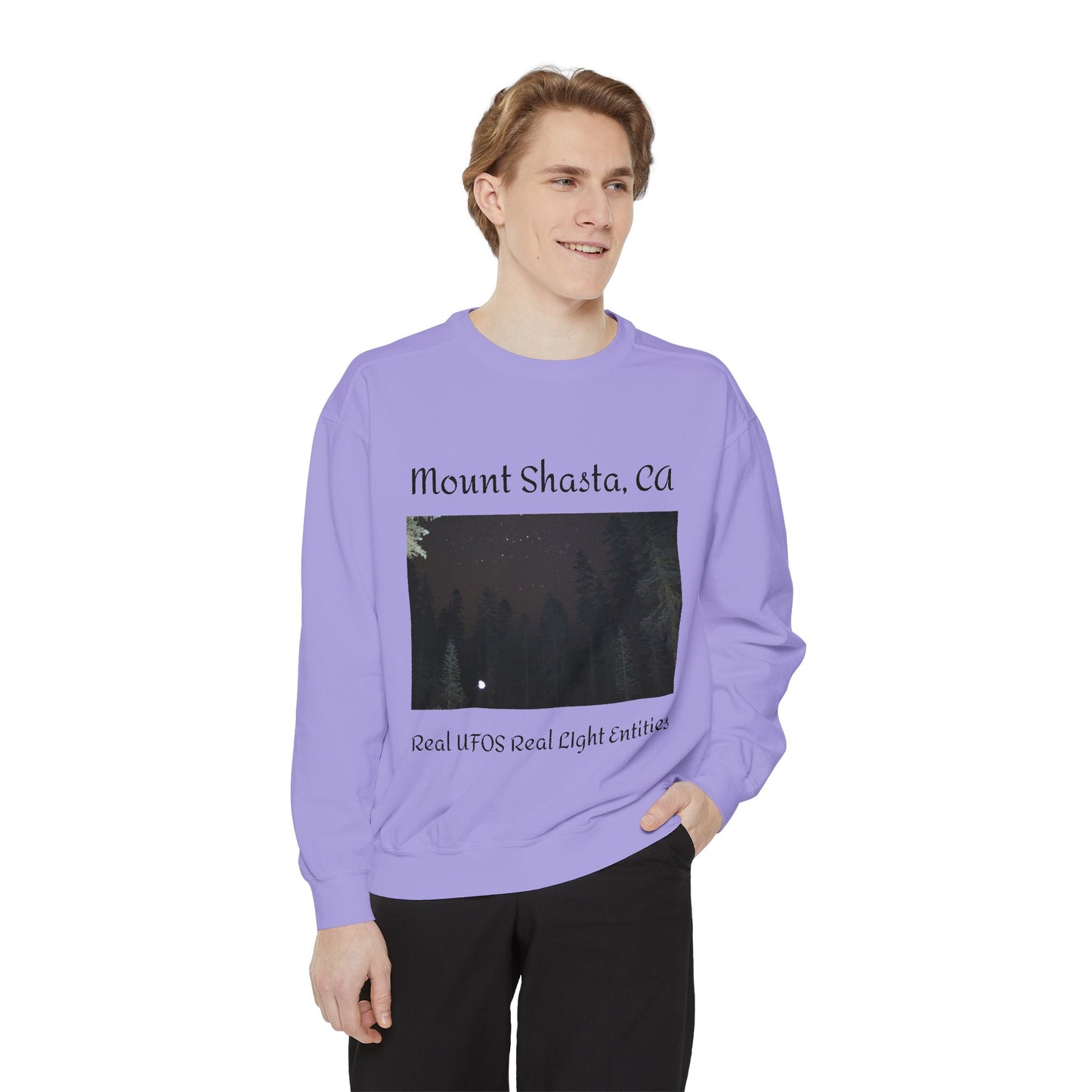 Sweatshirt - Mount Shasta Light Being Capture Using Long Exposure Night Photography