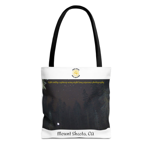 Light Being Tote Bag - Long Exposure Photography Design - Travel, Mount Shasta, UFOs, Skywatchers gift