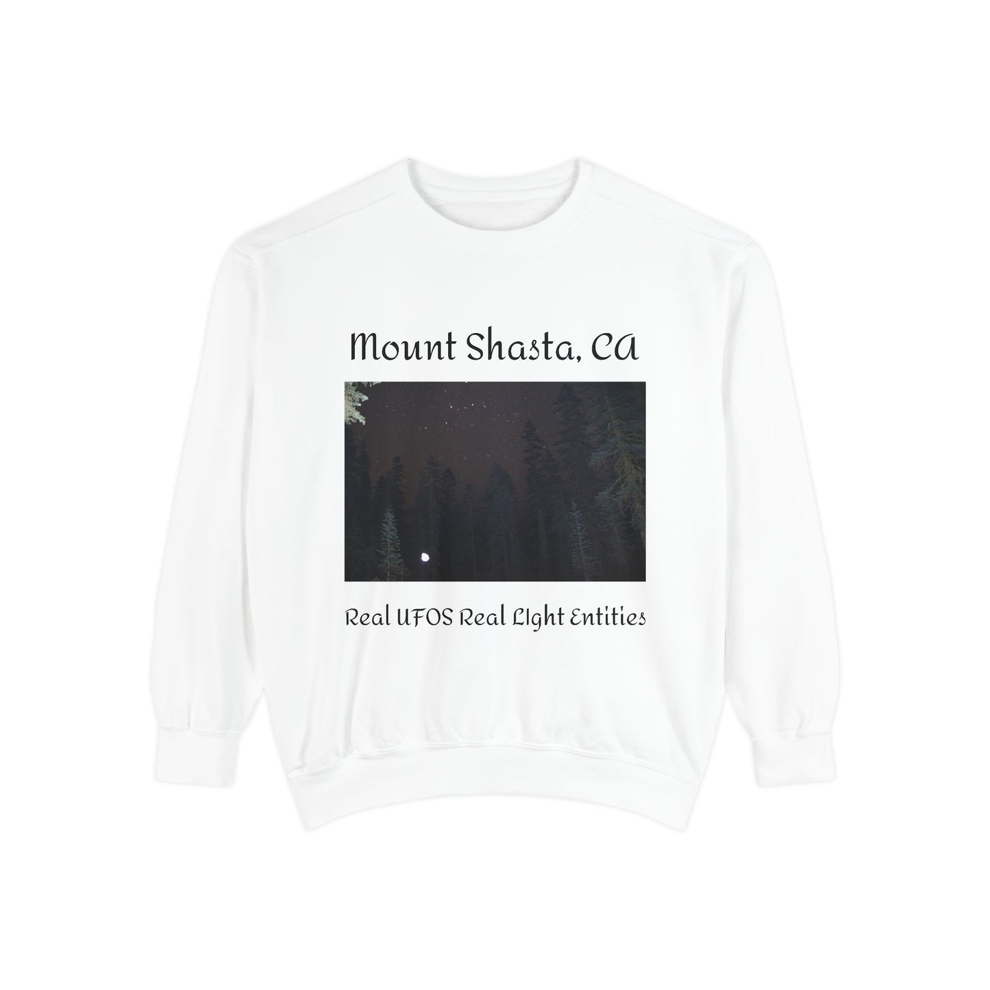 Sweatshirt - Mount Shasta Light Being Capture Using Long Exposure Night Photography
