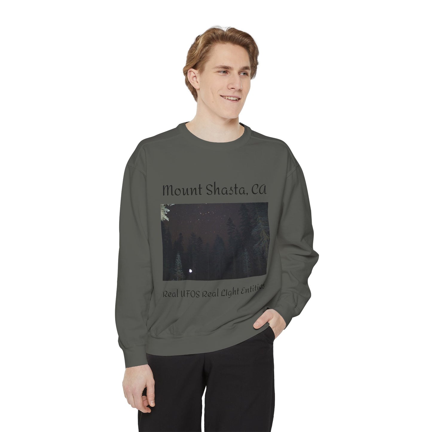 Sweatshirt - Mount Shasta Light Being Capture Using Long Exposure Night Photography