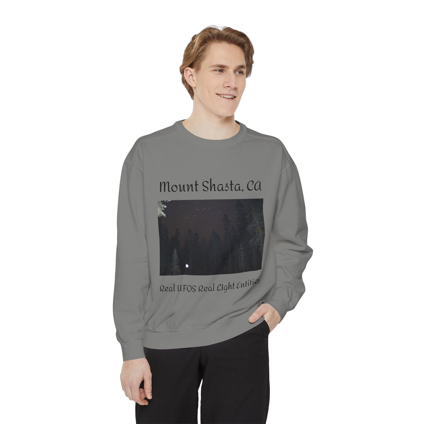 Sweatshirt - Mount Shasta Light Being Capture Using Long Exposure Night Photography