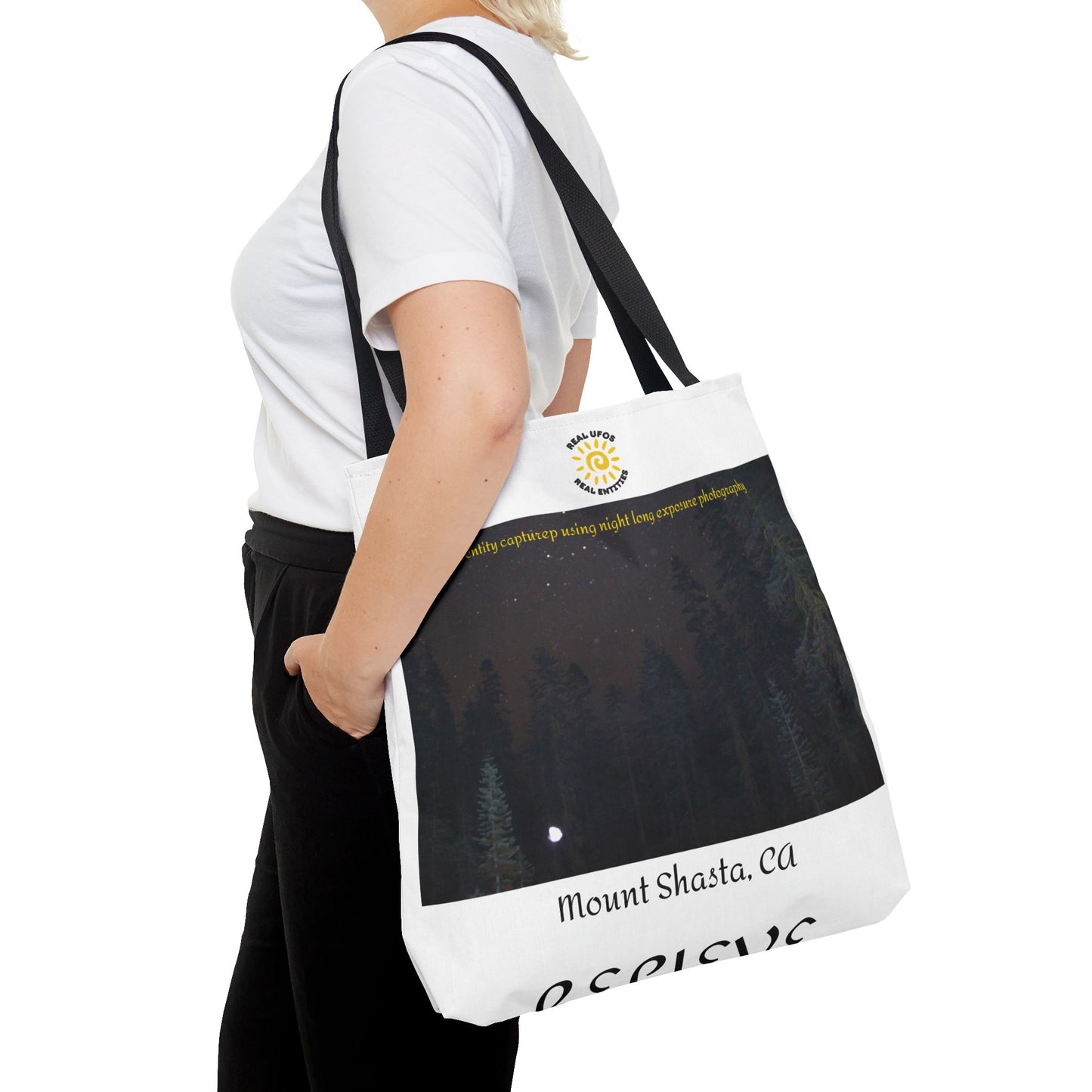 Light Being Tote Bag - Long Exposure Photography Design - Travel, Mount Shasta, UFOs, Skywatchers gift