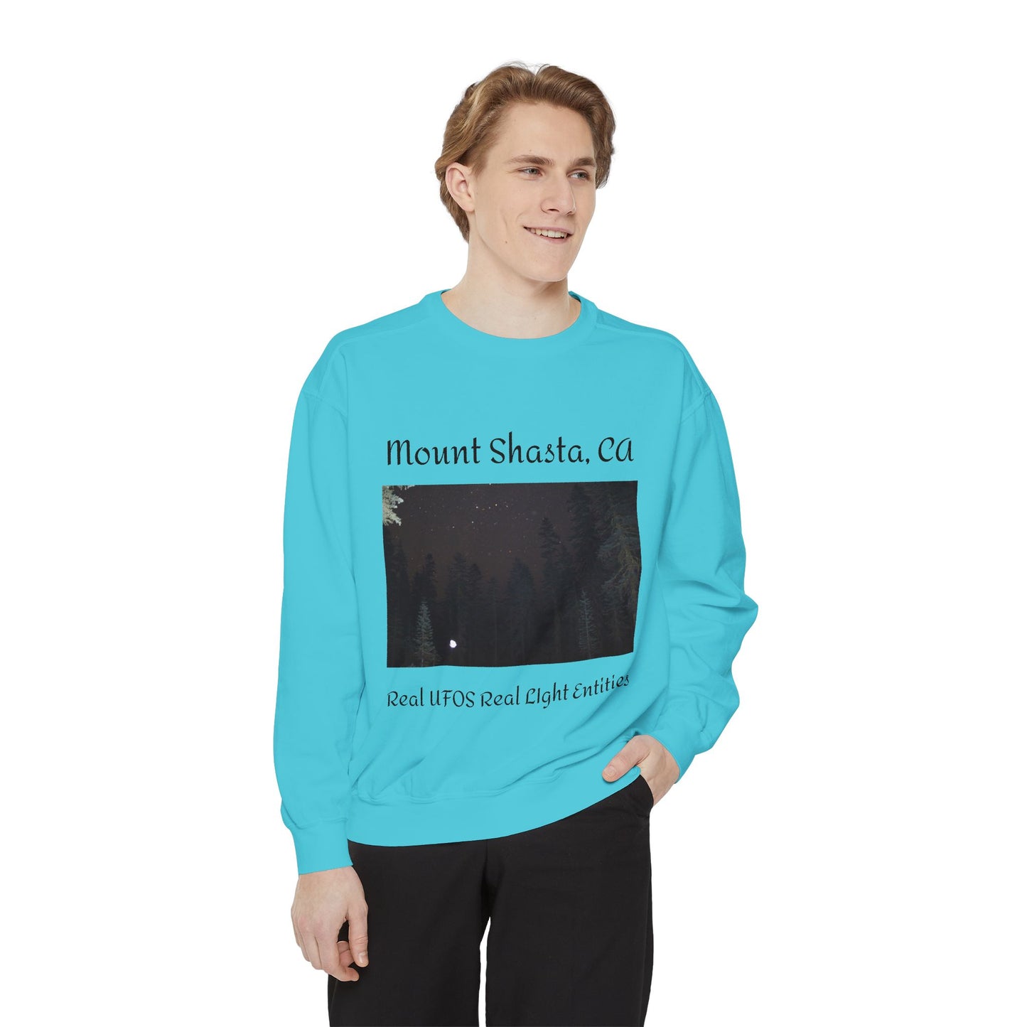 Sweatshirt - Mount Shasta Light Being Capture Using Long Exposure Night Photography