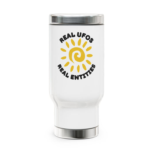 UFO-Themed Stainless Steel Travel Mug, Adventure Coffee Cup, Fun Gift for Alien Enthusiasts, Unique Travel Tumbler, Coffee Lovers Mug