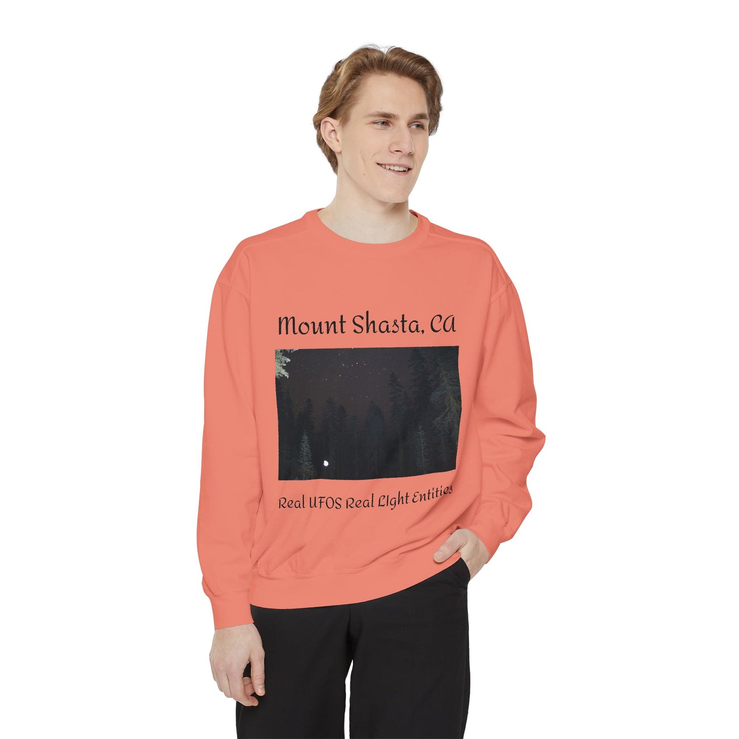 Sweatshirt - Mount Shasta Light Being Capture Using Long Exposure Night Photography