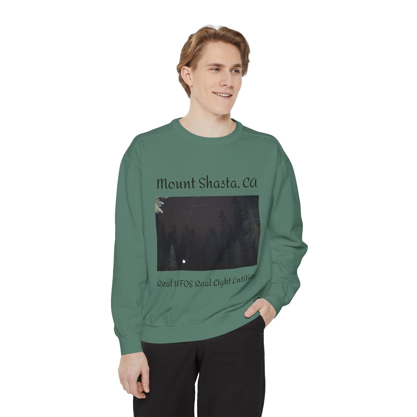 Sweatshirt - Mount Shasta Light Being Capture Using Long Exposure Night Photography