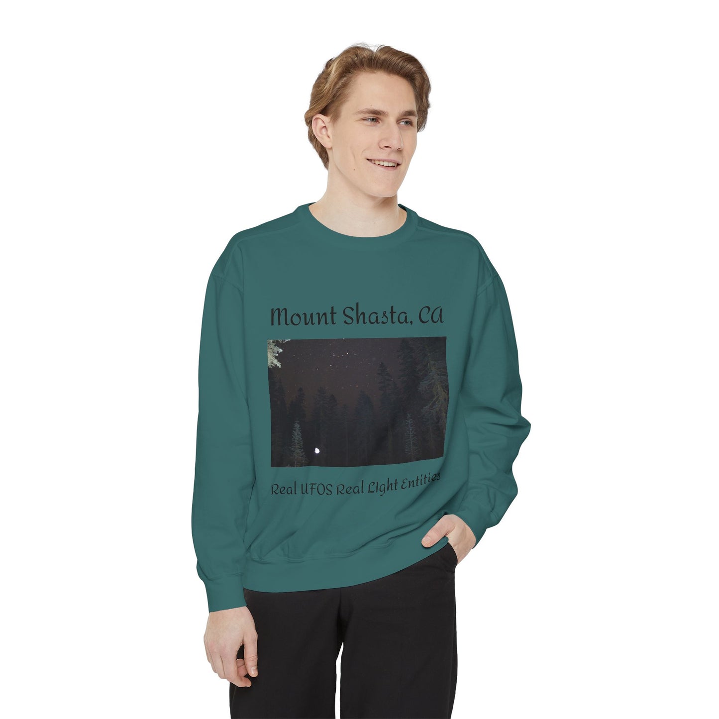 Sweatshirt - Mount Shasta Light Being Capture Using Long Exposure Night Photography