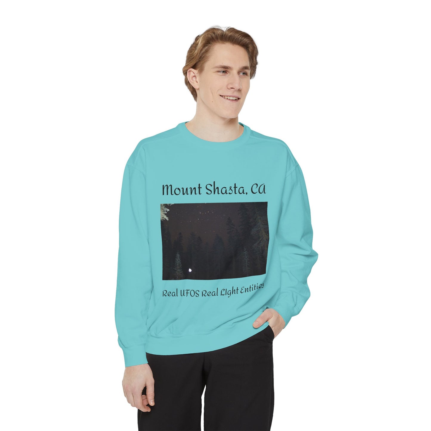 Sweatshirt - Mount Shasta Light Being Capture Using Long Exposure Night Photography