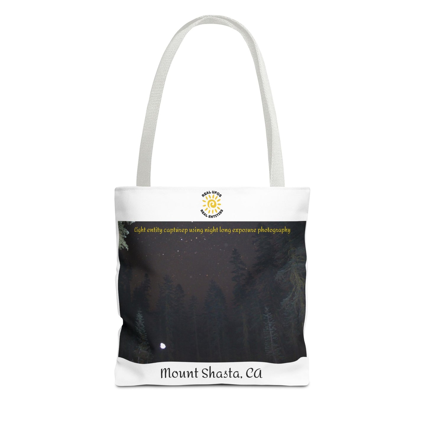 Light Being Tote Bag - Long Exposure Photography Design - Travel, Mount Shasta, UFOs, Skywatchers gift
