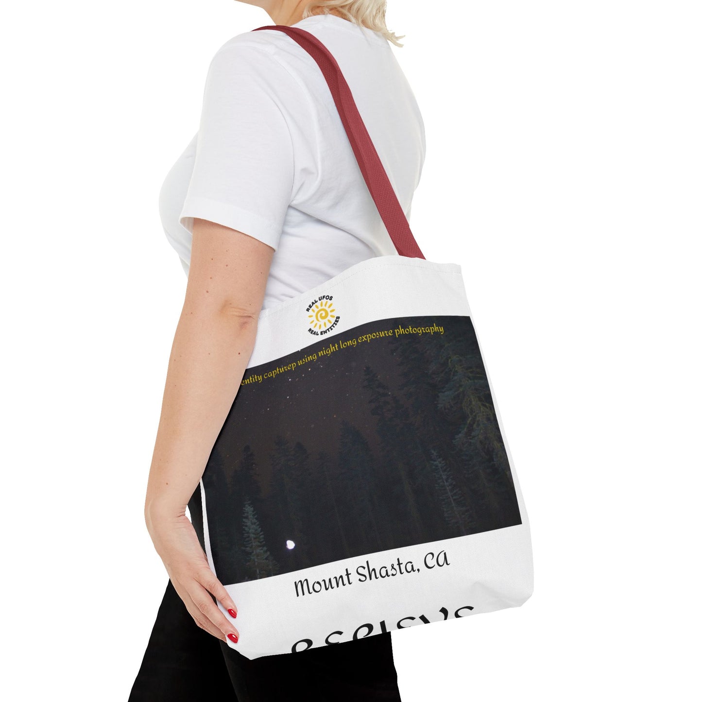 Light Being Tote Bag - Long Exposure Photography Design - Travel, Mount Shasta, UFOs, Skywatchers gift
