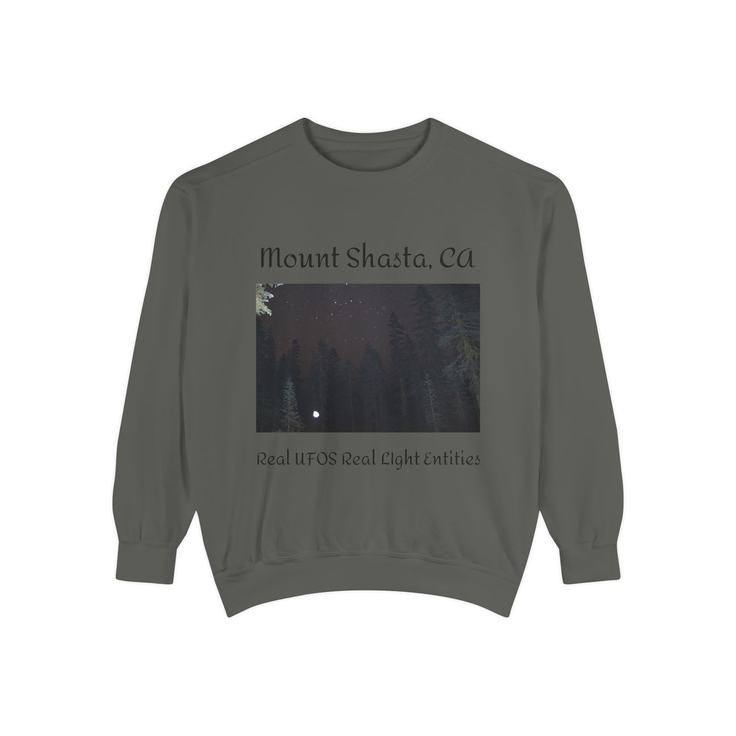 Sweatshirt - Mount Shasta Light Being Capture Using Long Exposure Night Photography
