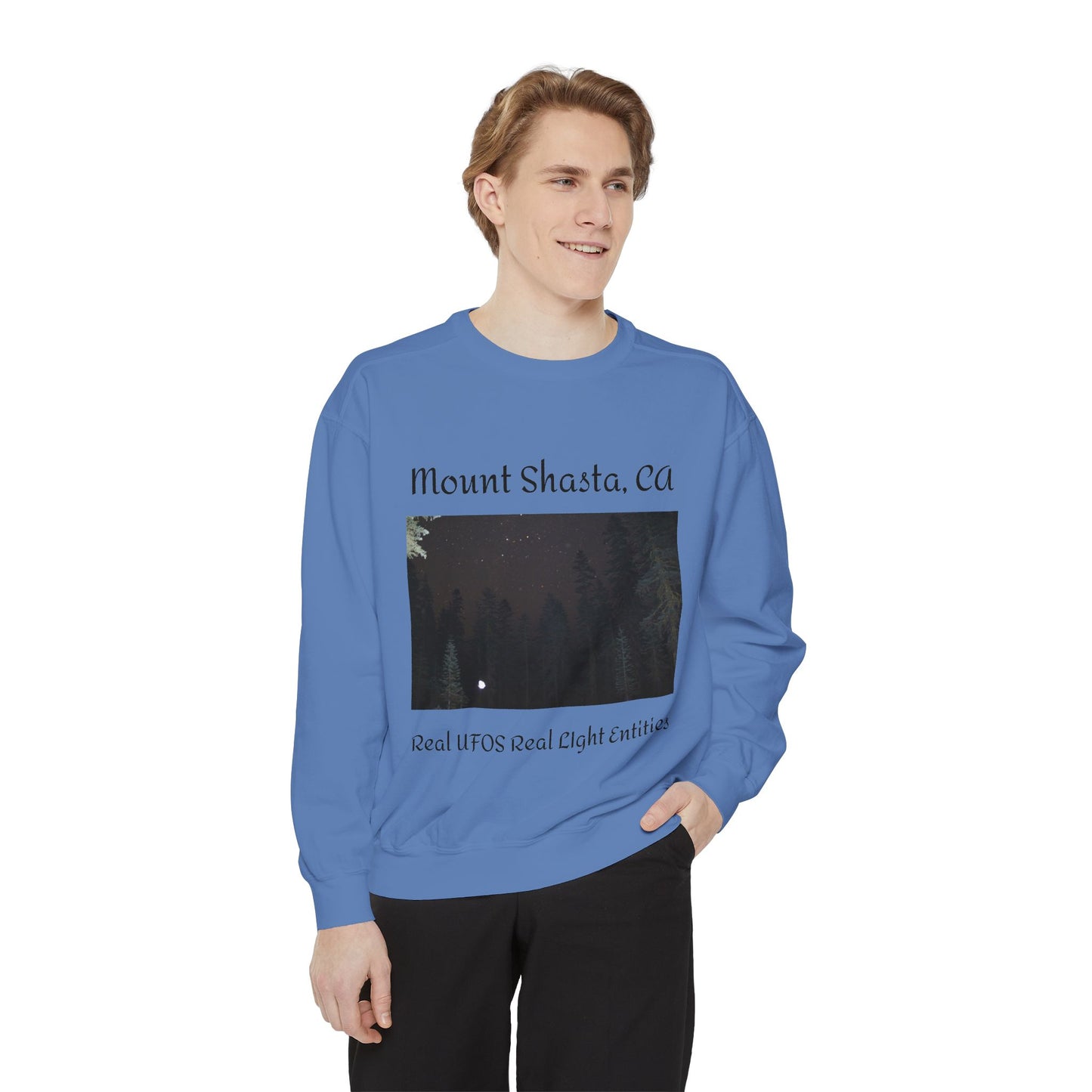 Sweatshirt - Mount Shasta Light Being Capture Using Long Exposure Night Photography