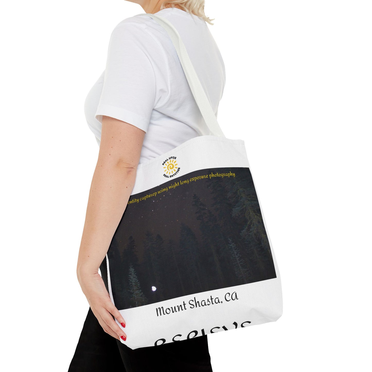 Light Being Tote Bag - Long Exposure Photography Design - Travel, Mount Shasta, UFOs, Skywatchers gift