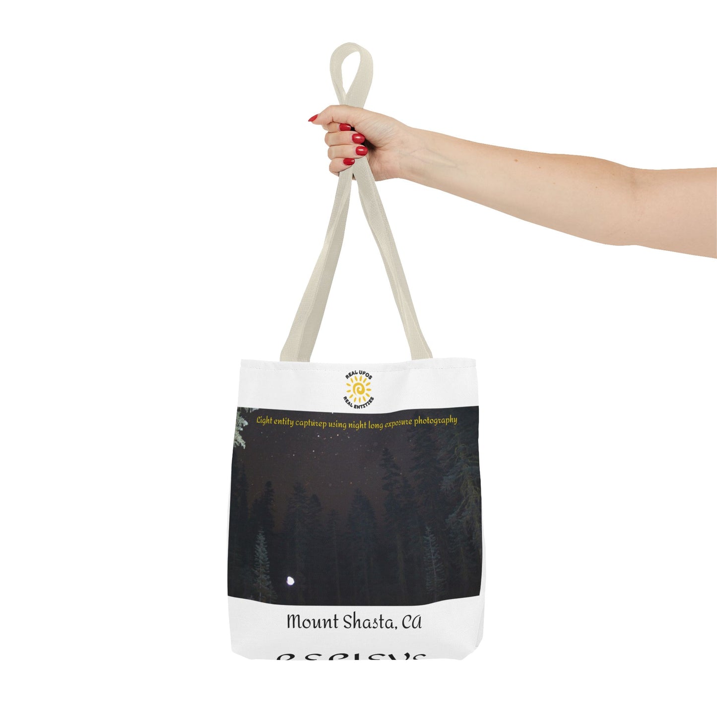 Light Being Tote Bag - Long Exposure Photography Design - Travel, Mount Shasta, UFOs, Skywatchers gift