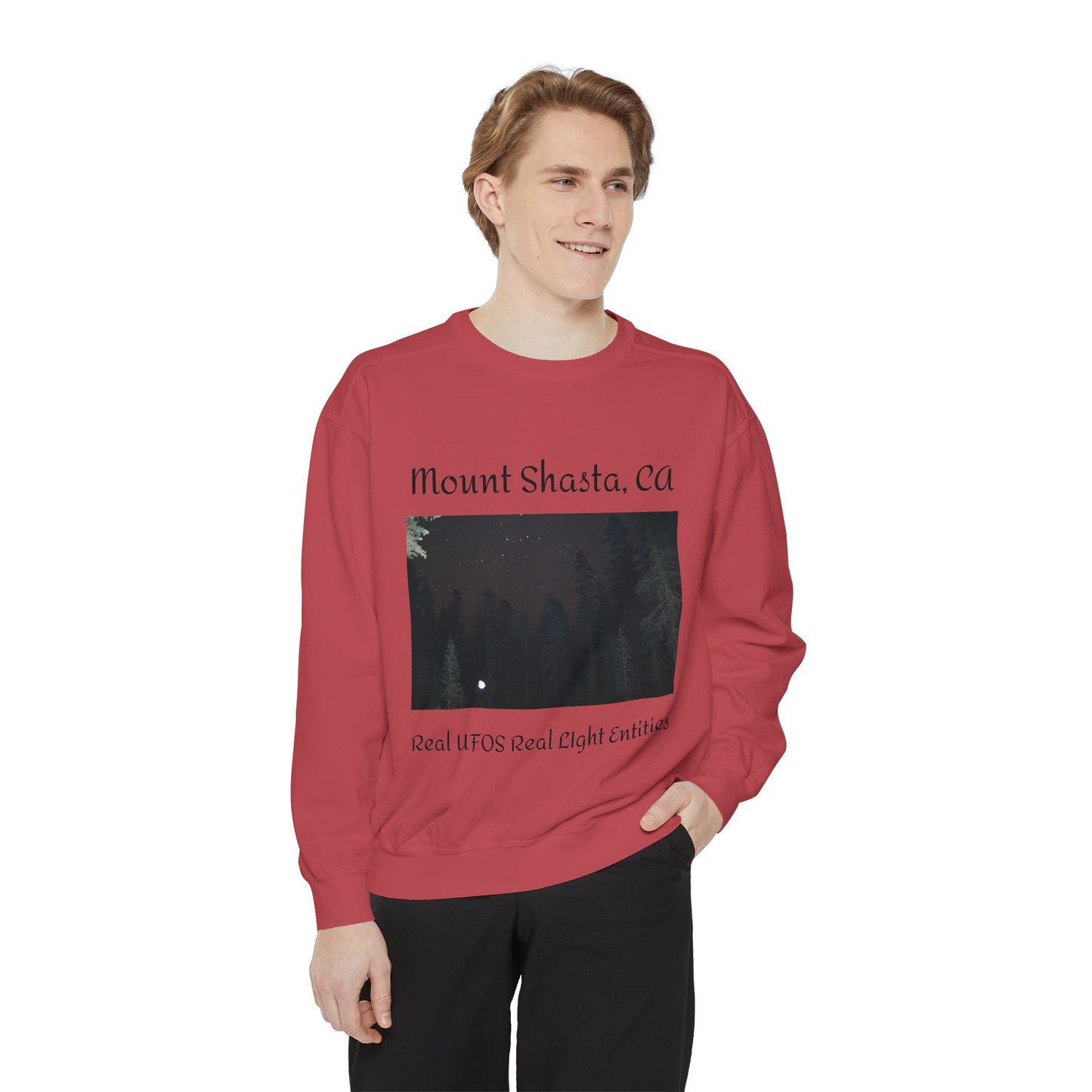 Sweatshirt - Mount Shasta Light Being Capture Using Long Exposure Night Photography