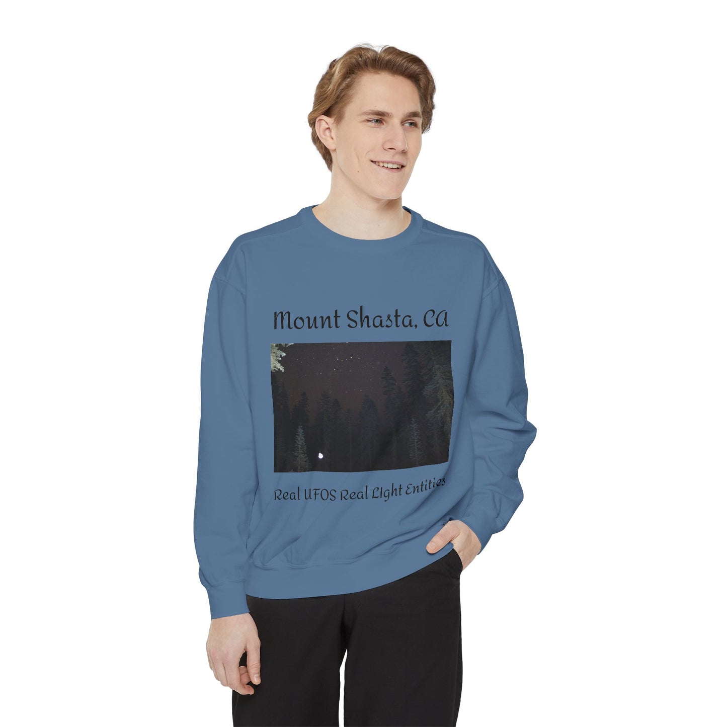 Sweatshirt - Mount Shasta Light Being Capture Using Long Exposure Night Photography