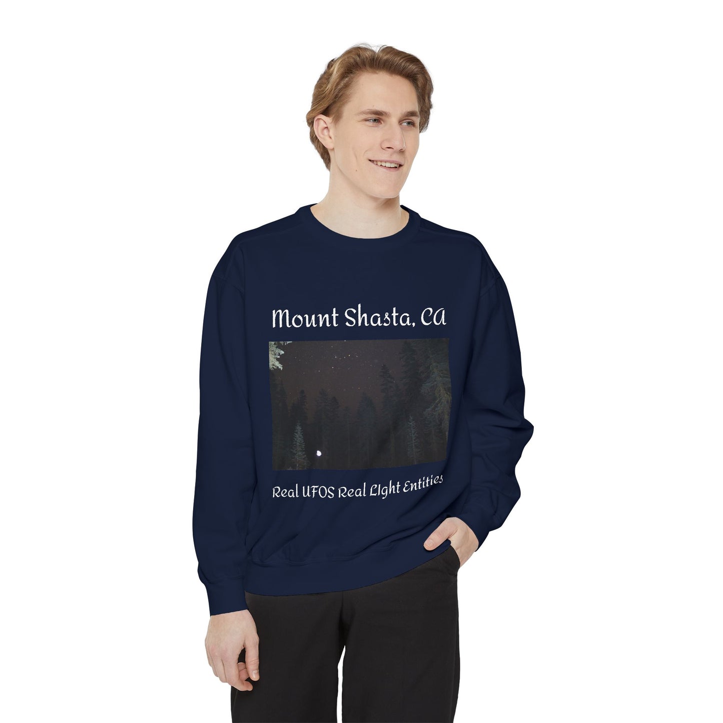 Sweatshirt - Mount Shasta Light Being Capture Using Long Exposure Night Photography