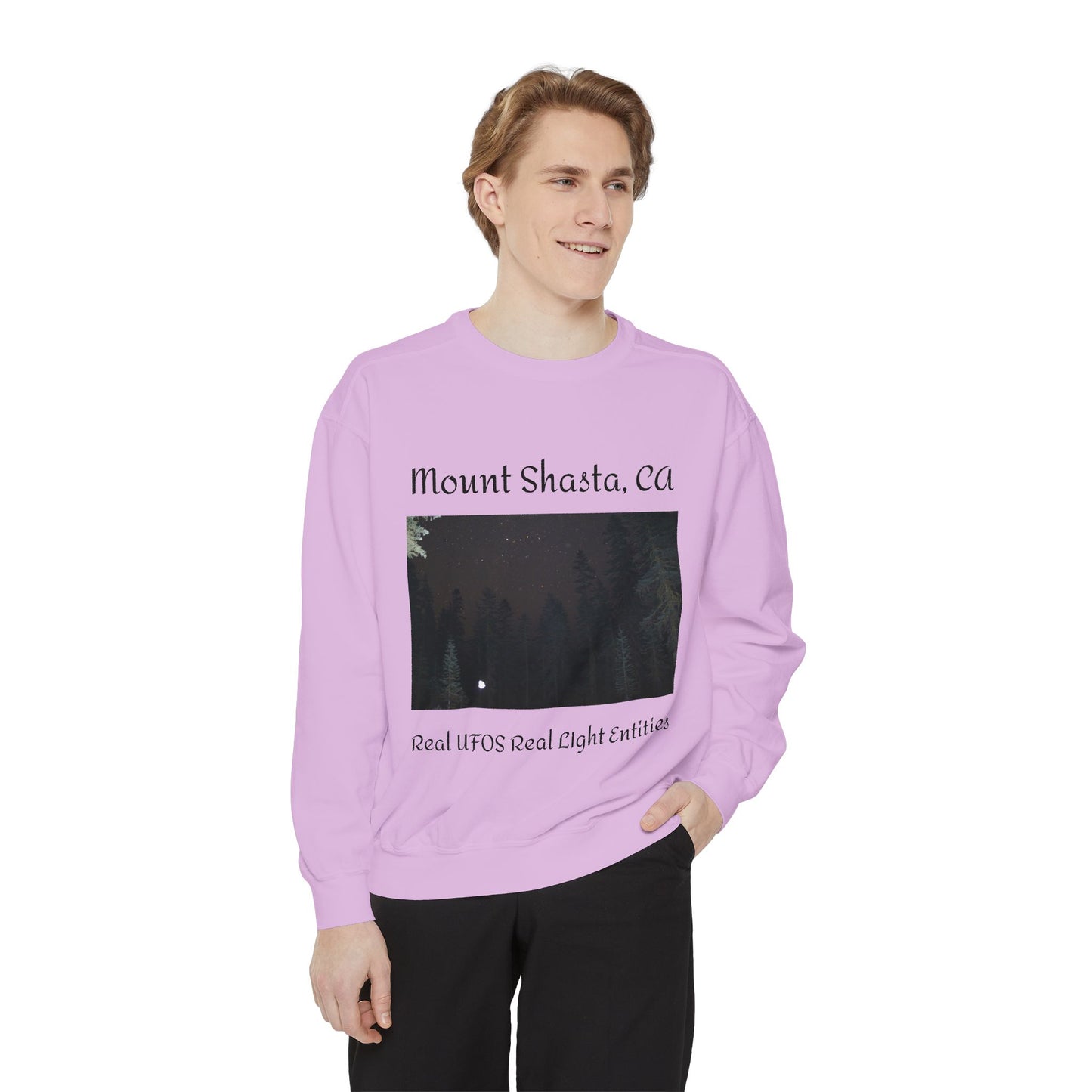 Sweatshirt - Mount Shasta Light Being Capture Using Long Exposure Night Photography