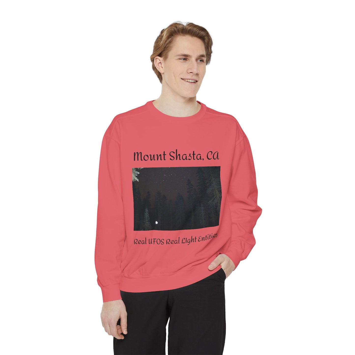 Sweatshirt - Mount Shasta Light Being Capture Using Long Exposure Night Photography